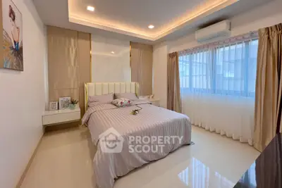 Luxurious bedroom with elegant decor and ambient lighting