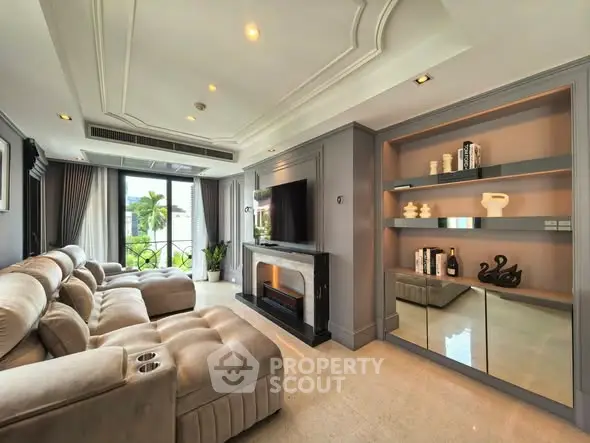 Luxurious living room with plush seating and elegant decor, perfect for relaxation and entertainment.