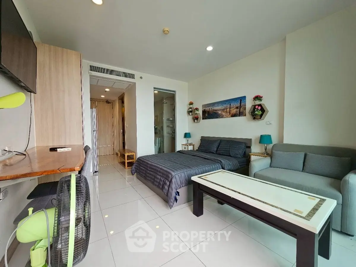 Modern studio apartment with stylish decor and open layout
