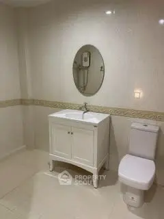 Elegant bathroom with modern fixtures and stylish vanity