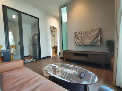 Modern living room with stylish furniture and open layout