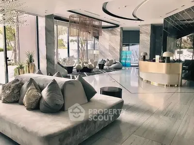 Luxurious modern living room with elegant decor and plush seating