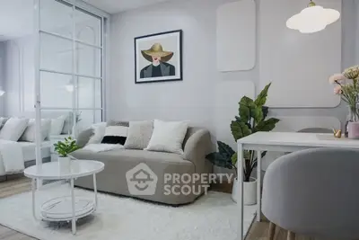 Stylish modern living room with cozy sofa and chic decor