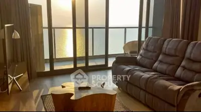 Luxurious living room with stunning ocean view and modern furnishings