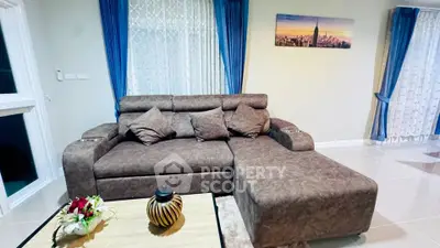 Stylish living room with modern sectional sofa and elegant decor