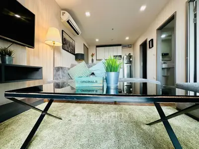 Modern living room with stylish decor and cozy ambiance