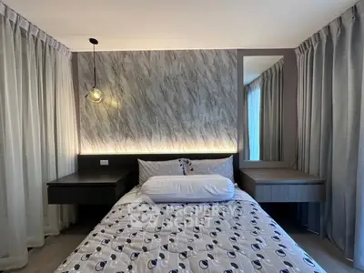 Modern bedroom with stylish decor and cozy ambiance