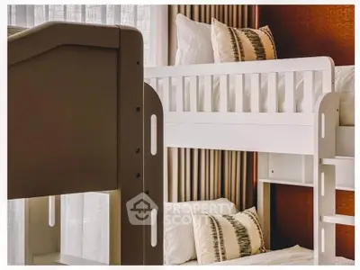 Stylish modern bedroom with bunk beds and elegant decor