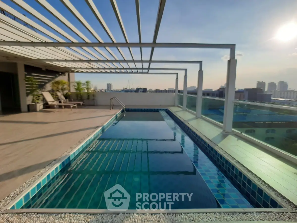 Luxurious rooftop pool with stunning city views and modern design