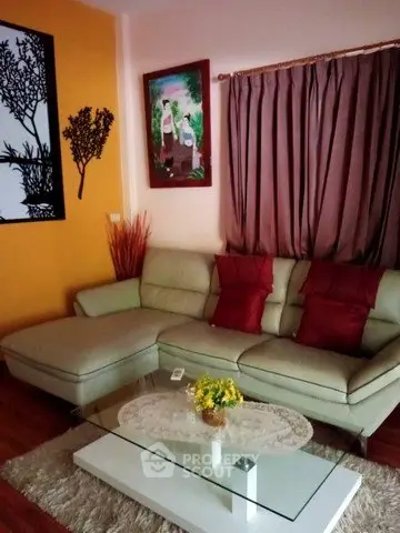 Charming living room with cozy sectional sofa and stylish decor