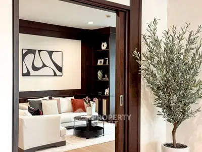 Stylish living room with modern decor and cozy seating area