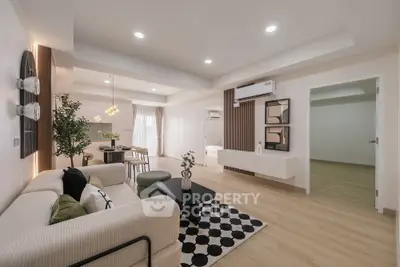 Spacious modern living room with open layout and stylish decor