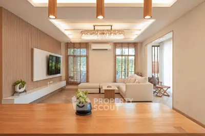 Spacious modern living room with elegant decor and natural light