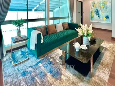 Luxurious living room with elegant sofa and modern decor