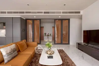 Luxurious modern living room with elegant decor and spacious layout