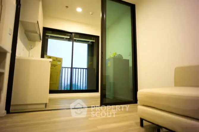 Modern apartment with open layout and balcony view