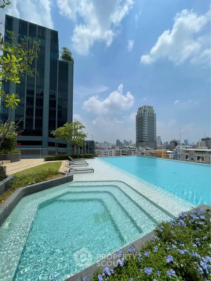 Luxurious rooftop pool with stunning city views and modern architecture.