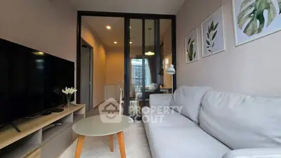 Modern living room with sleek furniture and stylish decor