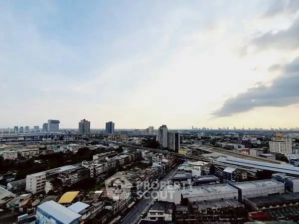 Stunning cityscape view from high-rise building showcasing urban landscape and skyline.