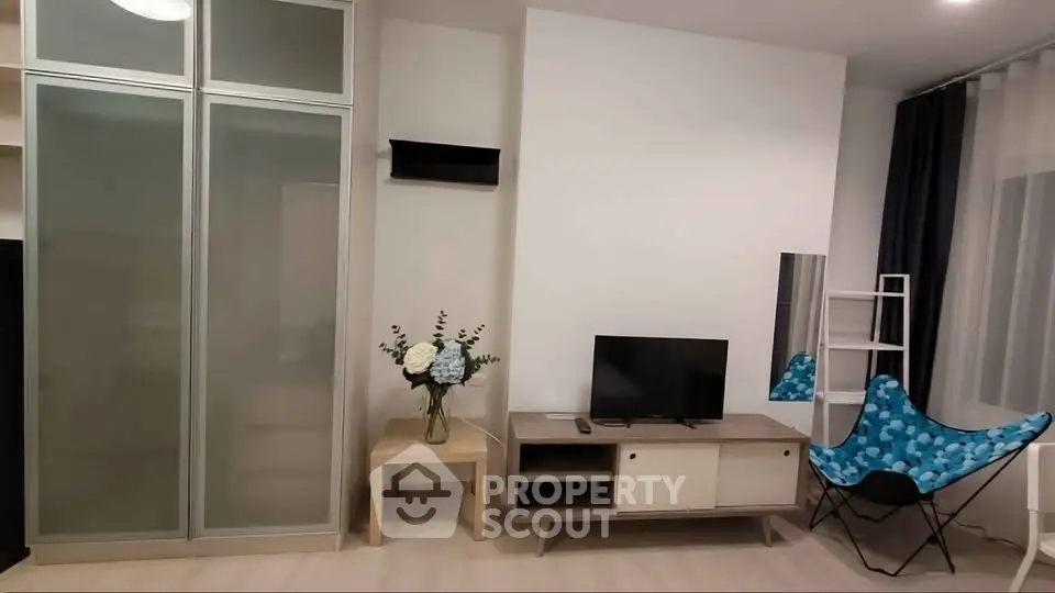Modern living room with sleek furniture and stylish decor