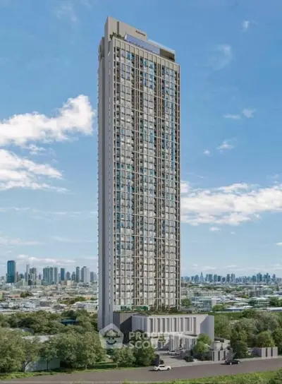 Stunning high-rise building with panoramic city views and modern architectural design.