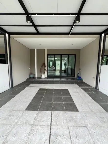 Modern entrance with sleek design and tiled flooring