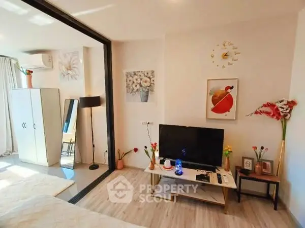 Stylish modern living room with TV and elegant decor