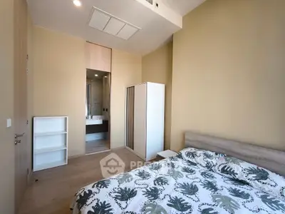 Modern bedroom with ensuite bathroom and stylish decor