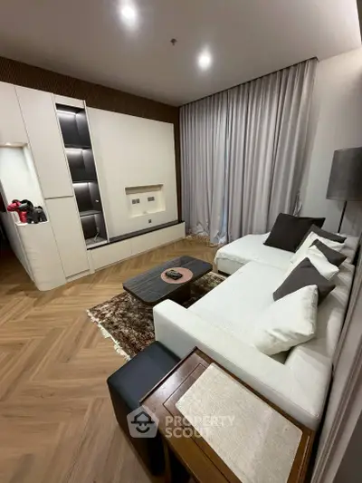 Modern living room with stylish furniture and elegant decor