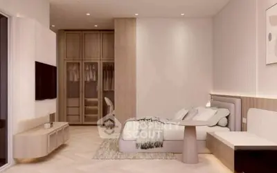Luxurious modern bedroom with elegant decor and spacious wardrobe