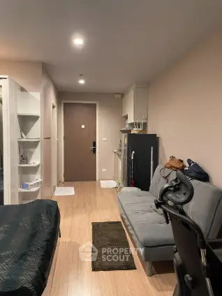 Modern apartment interior with cozy living room and stylish decor