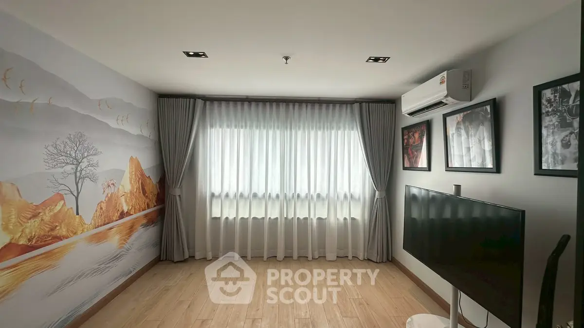 Modern living room with stylish decor and natural light