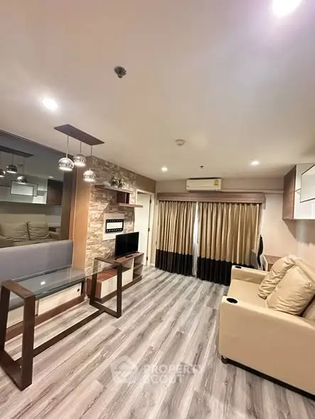 Modern living room with stylish decor and comfortable seating