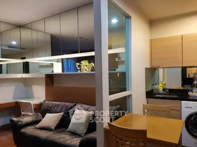 Modern living room with sleek design and cozy seating area, perfect for relaxation and entertaining.