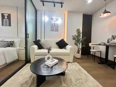 Modern living room with stylish decor and cozy ambiance