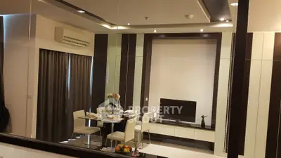 Modern living room with dining area and stylish decor