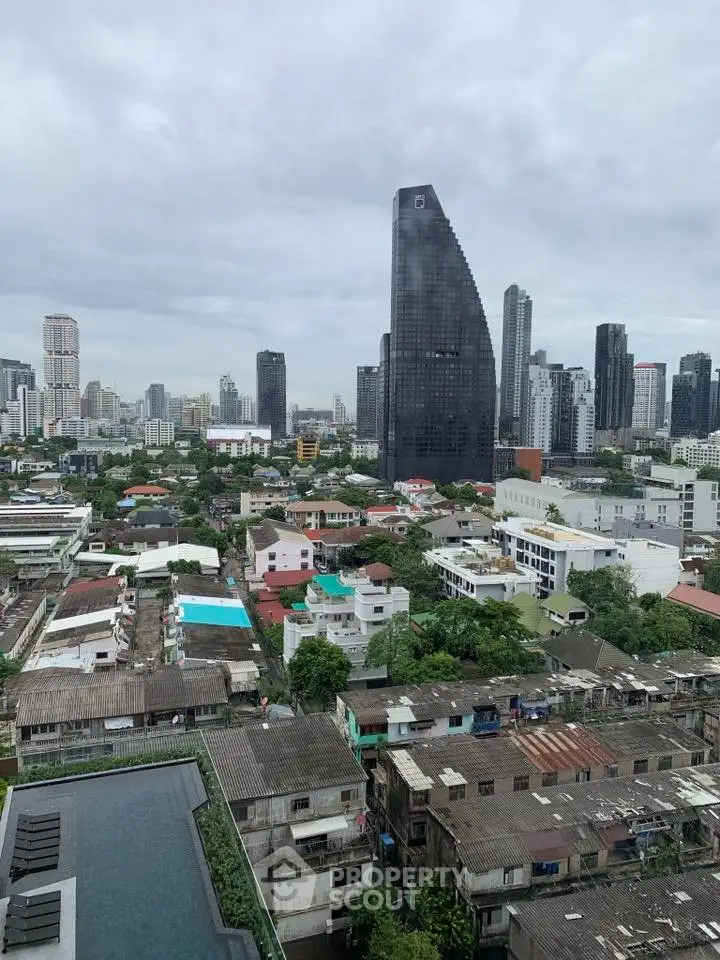 Stunning cityscape view with modern skyscrapers and residential buildings, showcasing urban living at its finest.