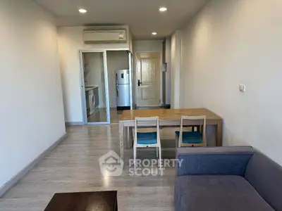 Modern apartment interior with open layout and stylish furniture