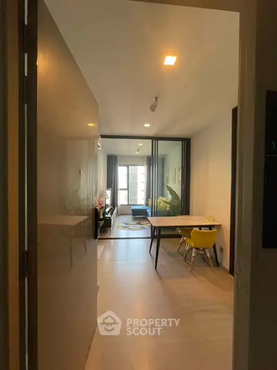 Modern apartment interior with open layout and stylish furnishings