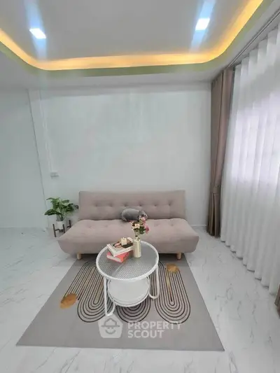 Modern living room with stylish sofa and elegant decor