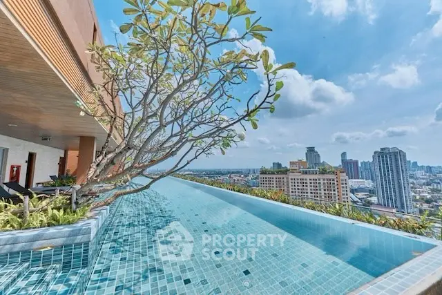 Stunning rooftop infinity pool with panoramic city skyline views.
