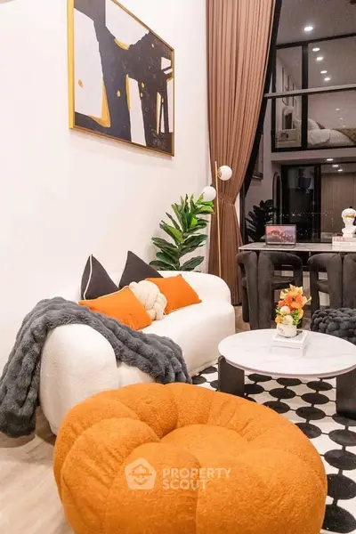Stylish modern living room with cozy seating and elegant decor