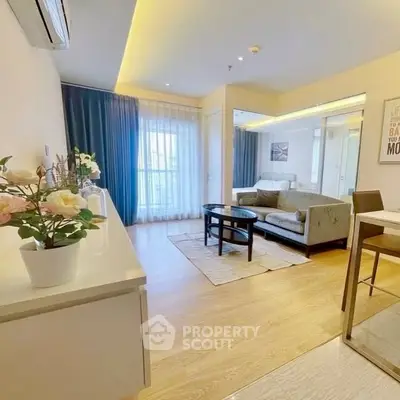 Modern living room with elegant decor and natural light