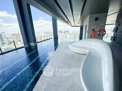 Luxurious rooftop infinity pool with stunning city skyline views