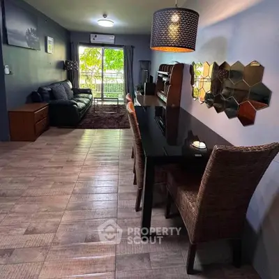 Stylish living room with modern decor and natural light