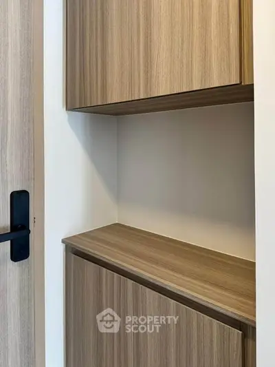 Modern wooden storage cabinets in a sleek interior design