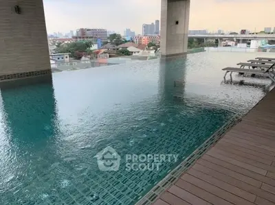 Luxurious rooftop infinity pool with stunning city skyline views.