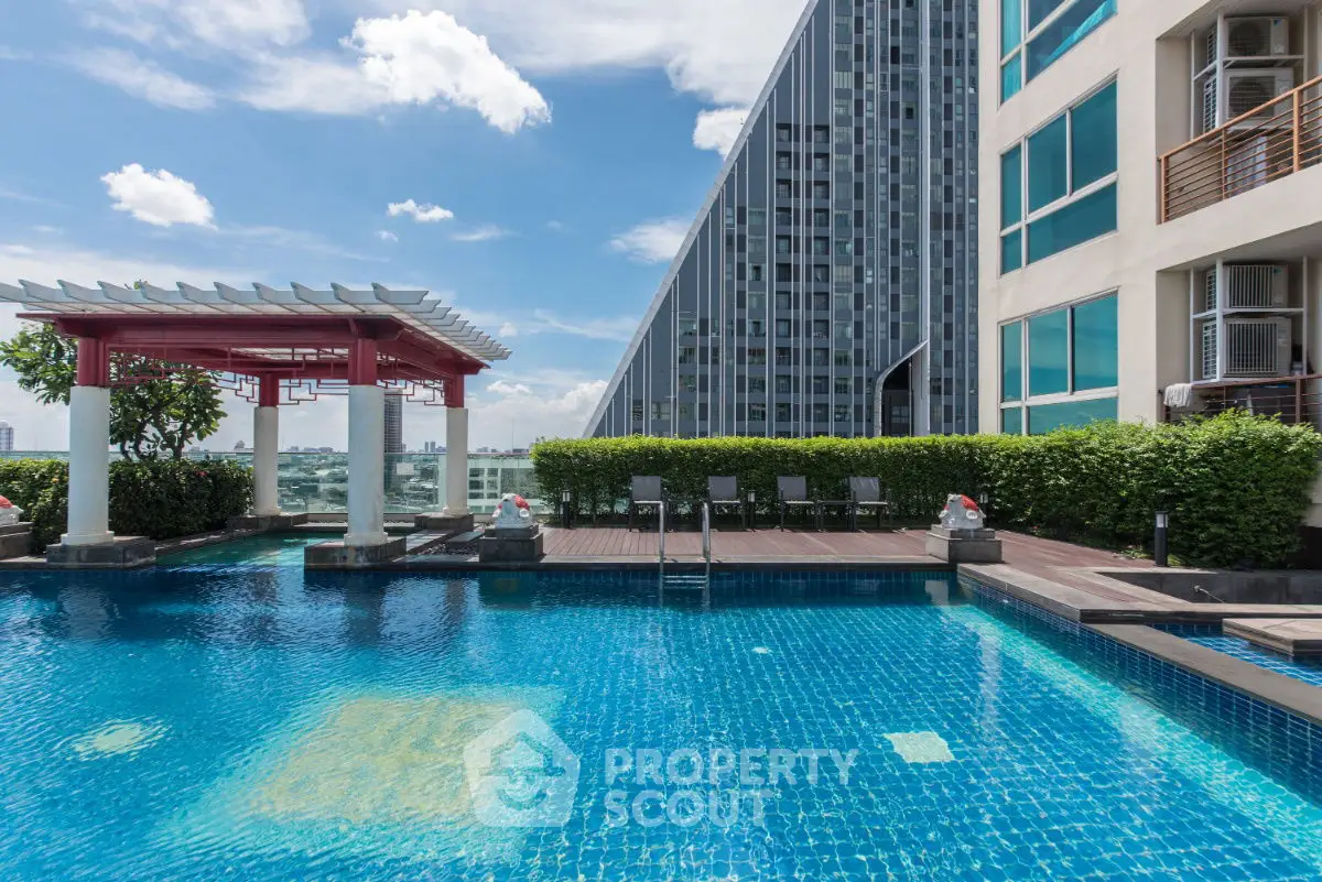 Luxurious rooftop pool with stunning city views and modern architecture.