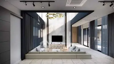 Luxurious modern living room with elegant decor and spacious design
