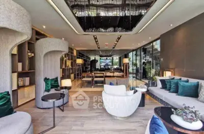 Luxurious modern living room with elegant decor and spacious seating area